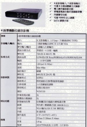 台灣製四路雙工監視主機